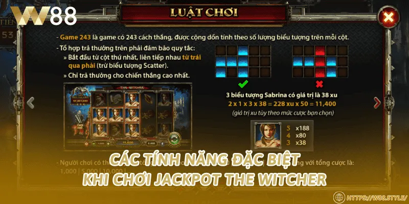 Các tính năng đặc biệt khi chơi jackpot The Witcher