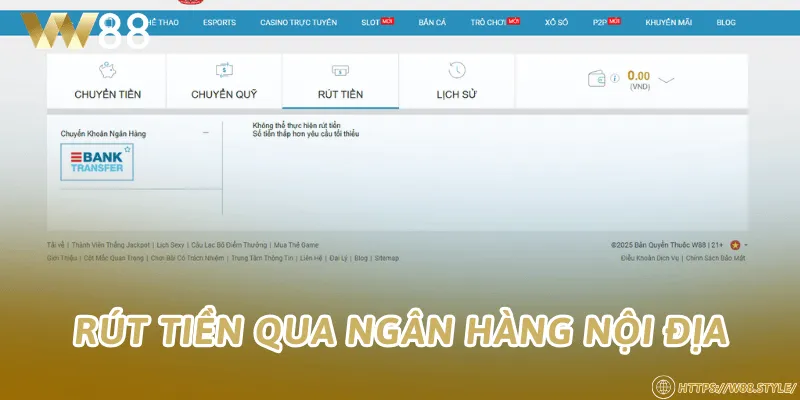 Rút tiền qua ngân hàng nội địa