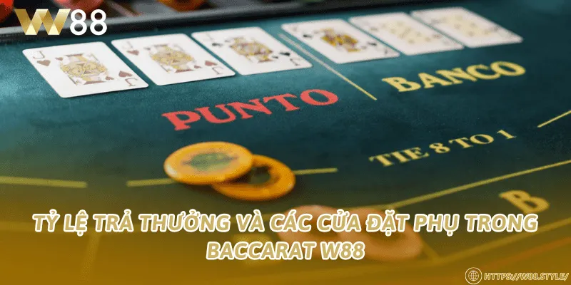 Tỷ lệ trả thưởng và các cửa đặt phụ trong Baccarat W88